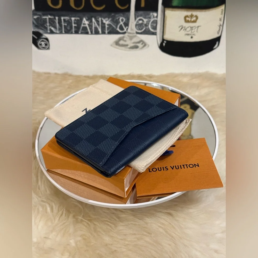 🔥 LOUIS VUITTON Damier Graphite Brazza Pocket Organizer Wallet Full Inclusion